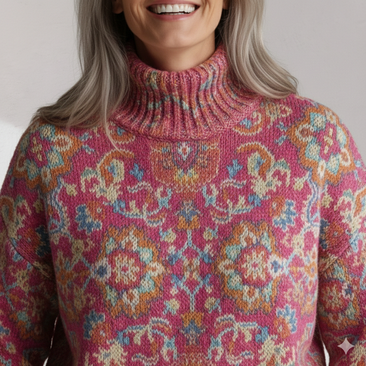 Annabelle | Floral Knit Turtleneck