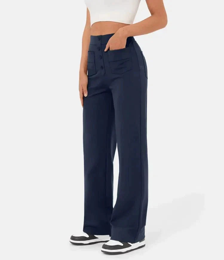 VALENTINA - HIGH-WAISTED ELASTIC CASUAL PANTS